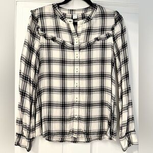 Plaid Old Navy Button-Up Women's Top